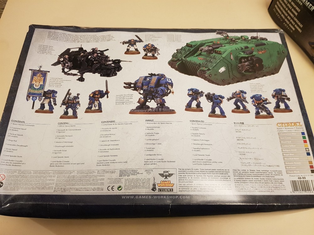 Warhammer 40,000 40K Space Marine Megaforce EMPTY BOX ONLY + Some Model Sheets