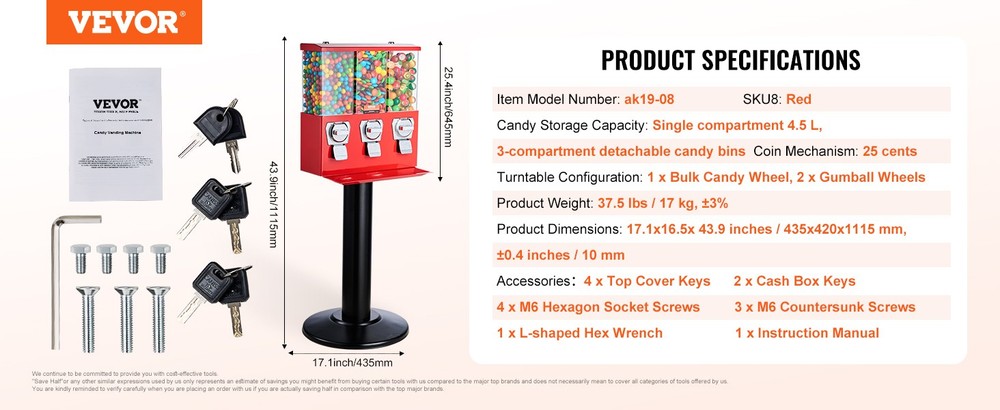Commercial Candy Vending Machine Four Compartment Rotatable 25 Cent Coin