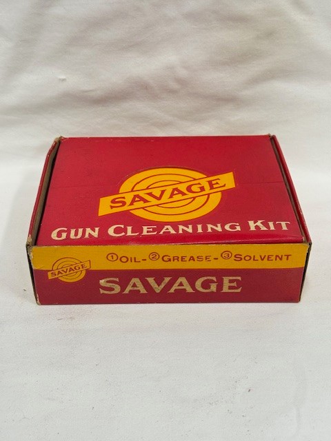 Savage Arms Vintage Gun Cleaning Kit Oil Tin Grease Solvent 3pk