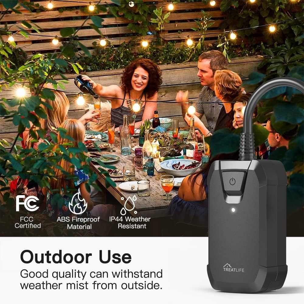 Smart Dimmer Plug for Outdoor Use: 400W Control with Alexa/Google Integration