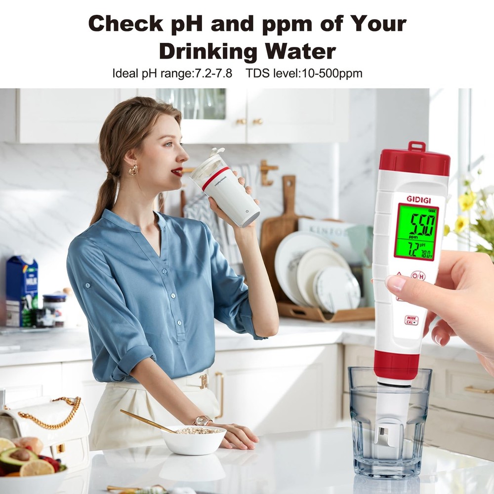 pH Tester,Digital pH Meter for Water,New Version TDS Meter for Drinking Water...