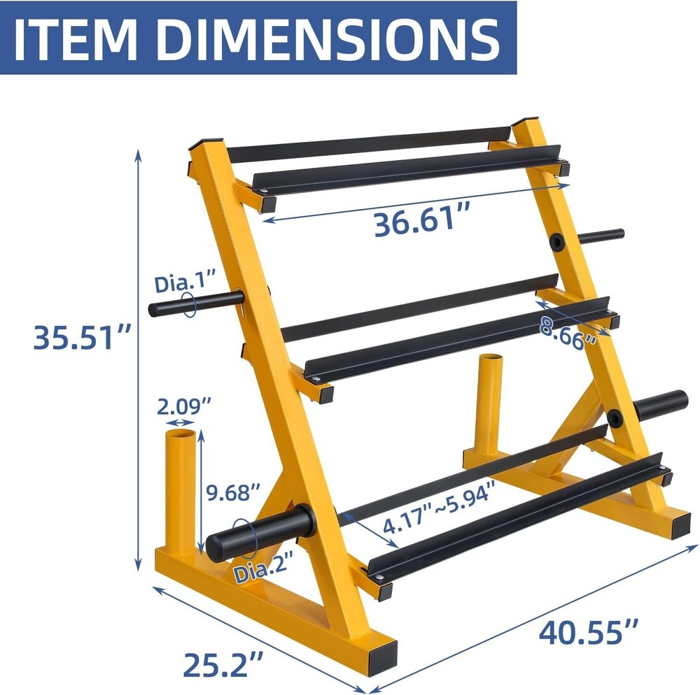 3-tier Dumbbell Display Stand, Organizer Rack for Dumbbells Storage Rack