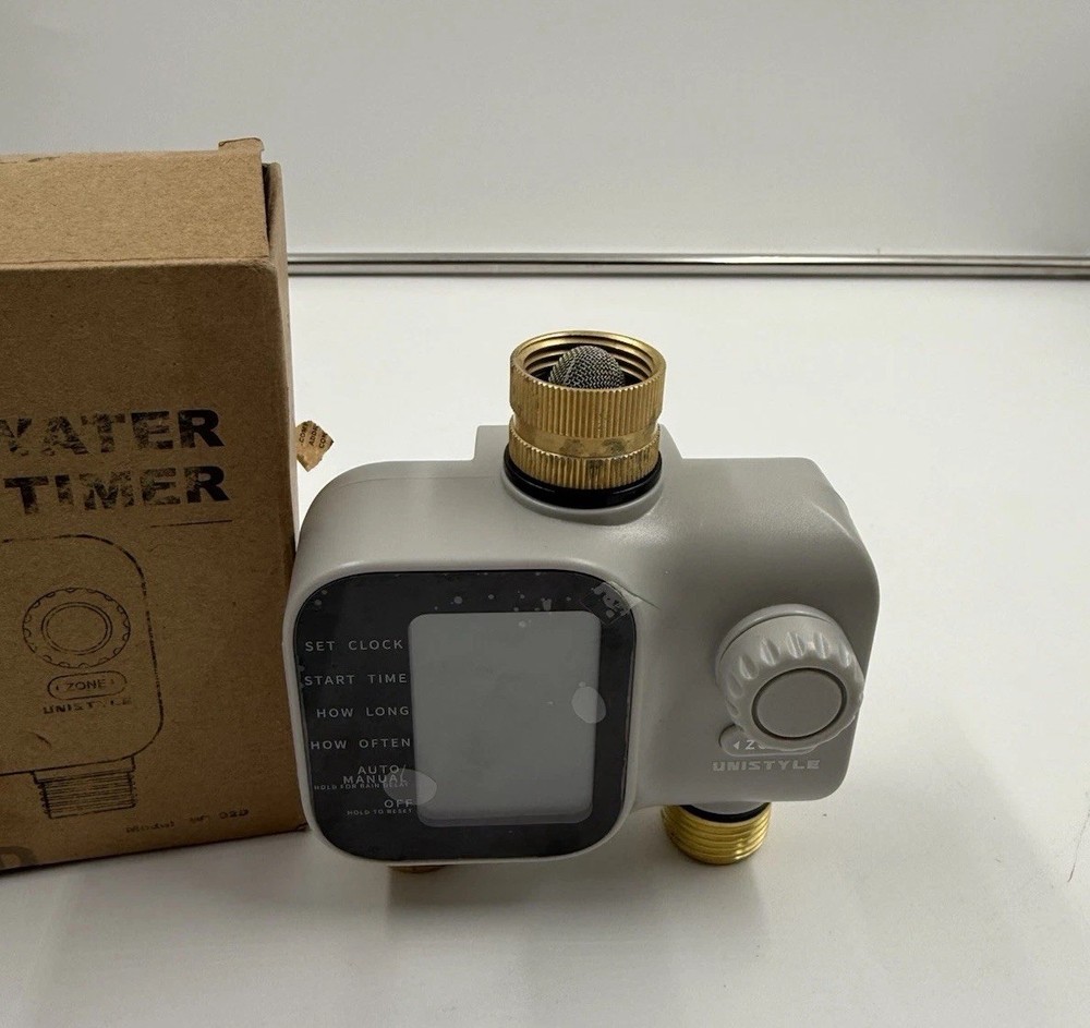 2 Zone Sprinkler Timer With Brass Inlet And Outlet Unistyle Programmable IP55