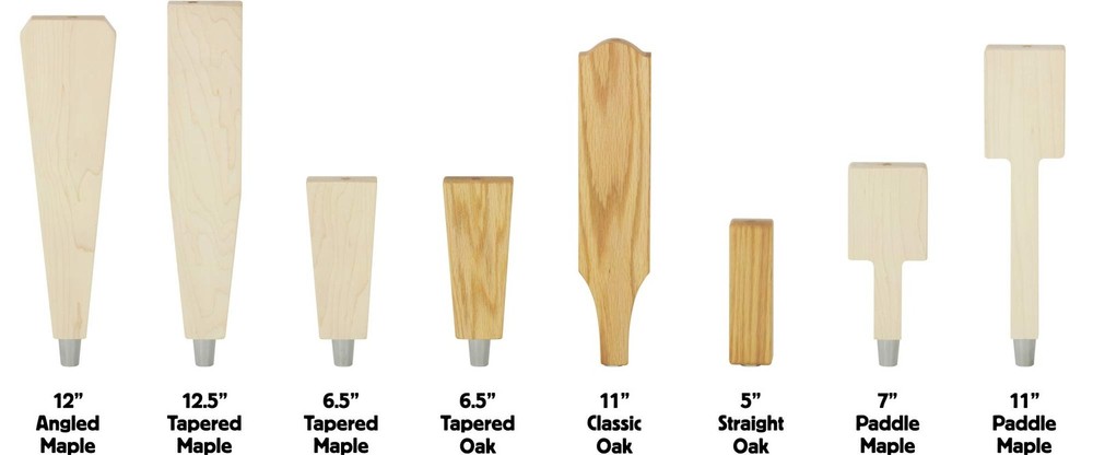 Unfinished 12.5" Solid Maple Tapered Tap Handle