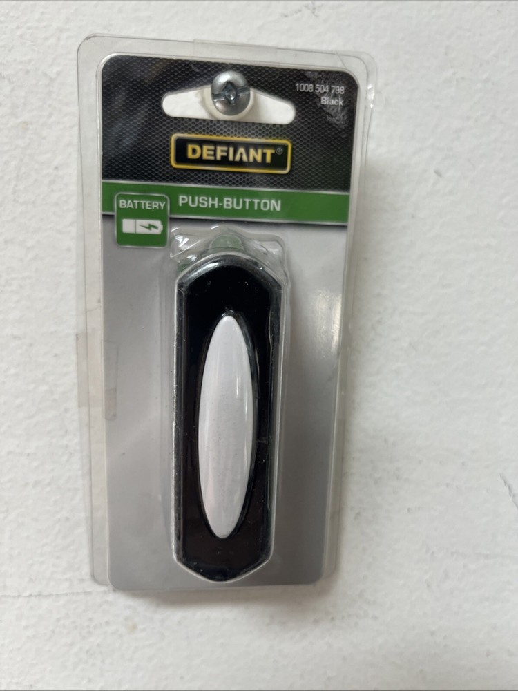 Defiant Wireless Battery Operated Doorbell Push Button, Black