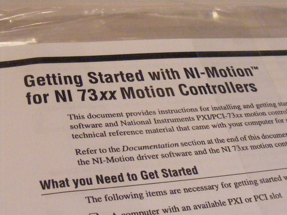 National Instruments Motion Control Software for Windows Vista XP 2000 Ver 8.1