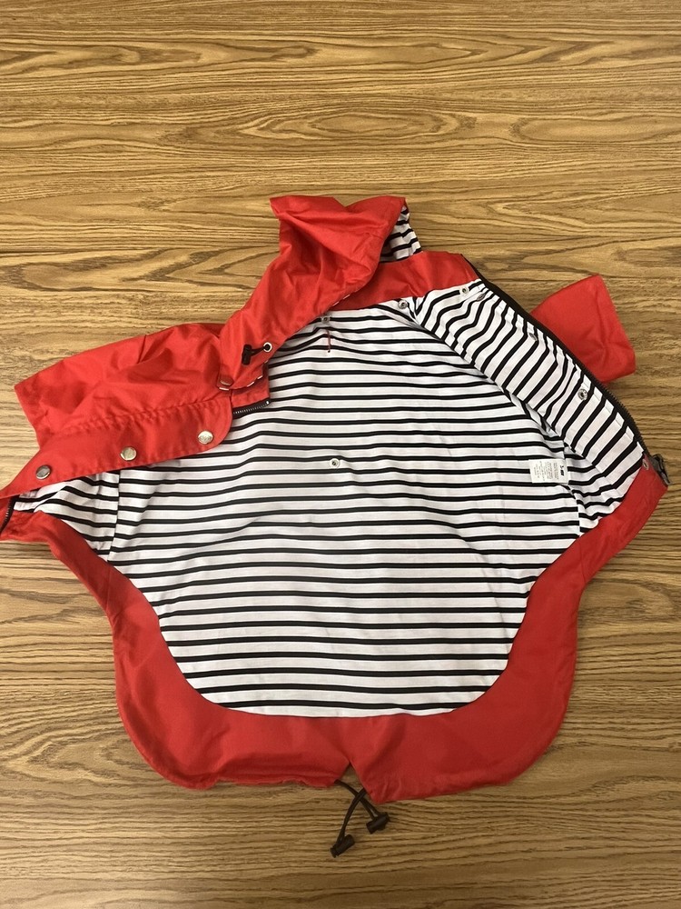HDE Double Layer Red Rain Jacket With Hood For Large Dog