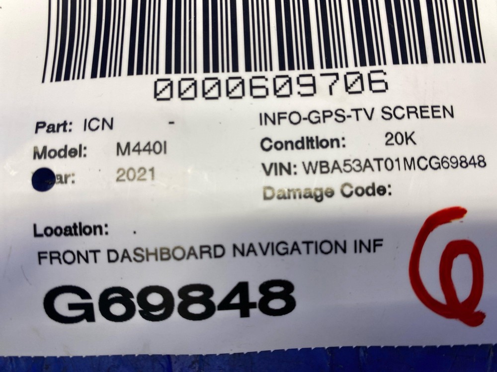 2021 2022 2023 BMW M440I FRONT DASHBOARD NAVIGATION INFORMATION DISPLAY SCREEN