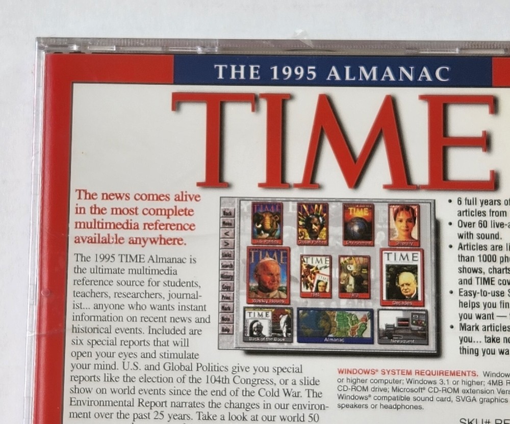 Time - 1995 Multimedia Almanac CD-ROM for Windows. Sealed.