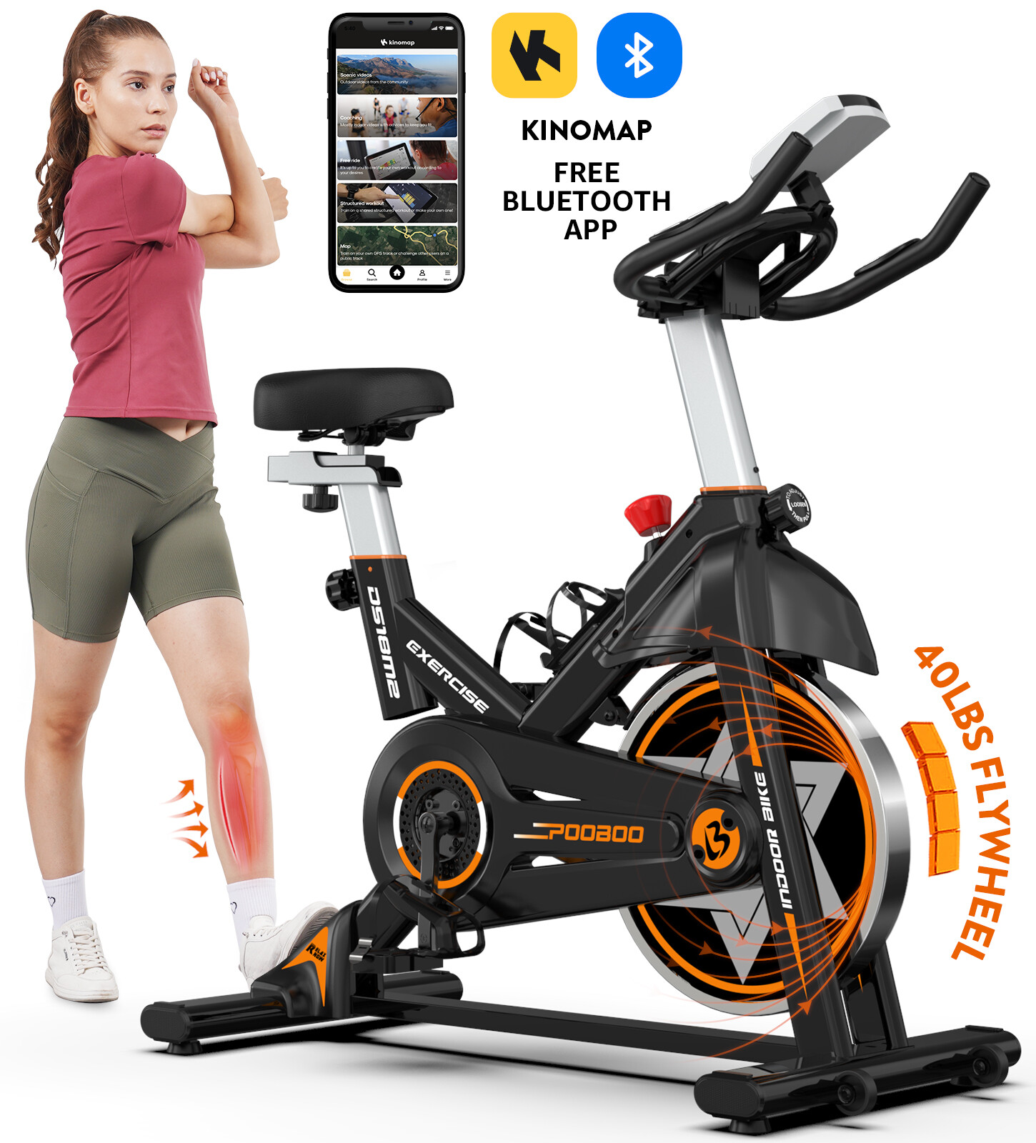 Fitness Exercise Bike Indoor Cycling Stationary Bicycle Home Gym Cardio Workout