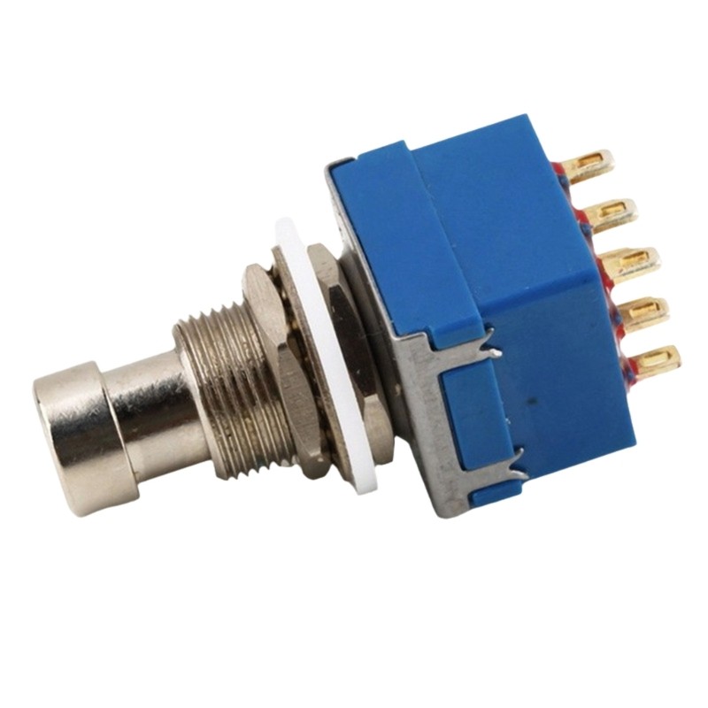 5Pcs 9 Pin Latching Stomps Push Button Foot Switch Effect Pedal 3PDT Footswitch