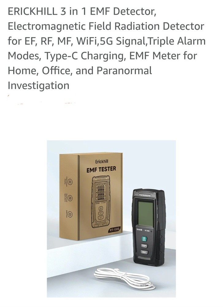 EMF Meter, Detects Electric and Magnetic Fields, Handheld Digital EMF Detector w