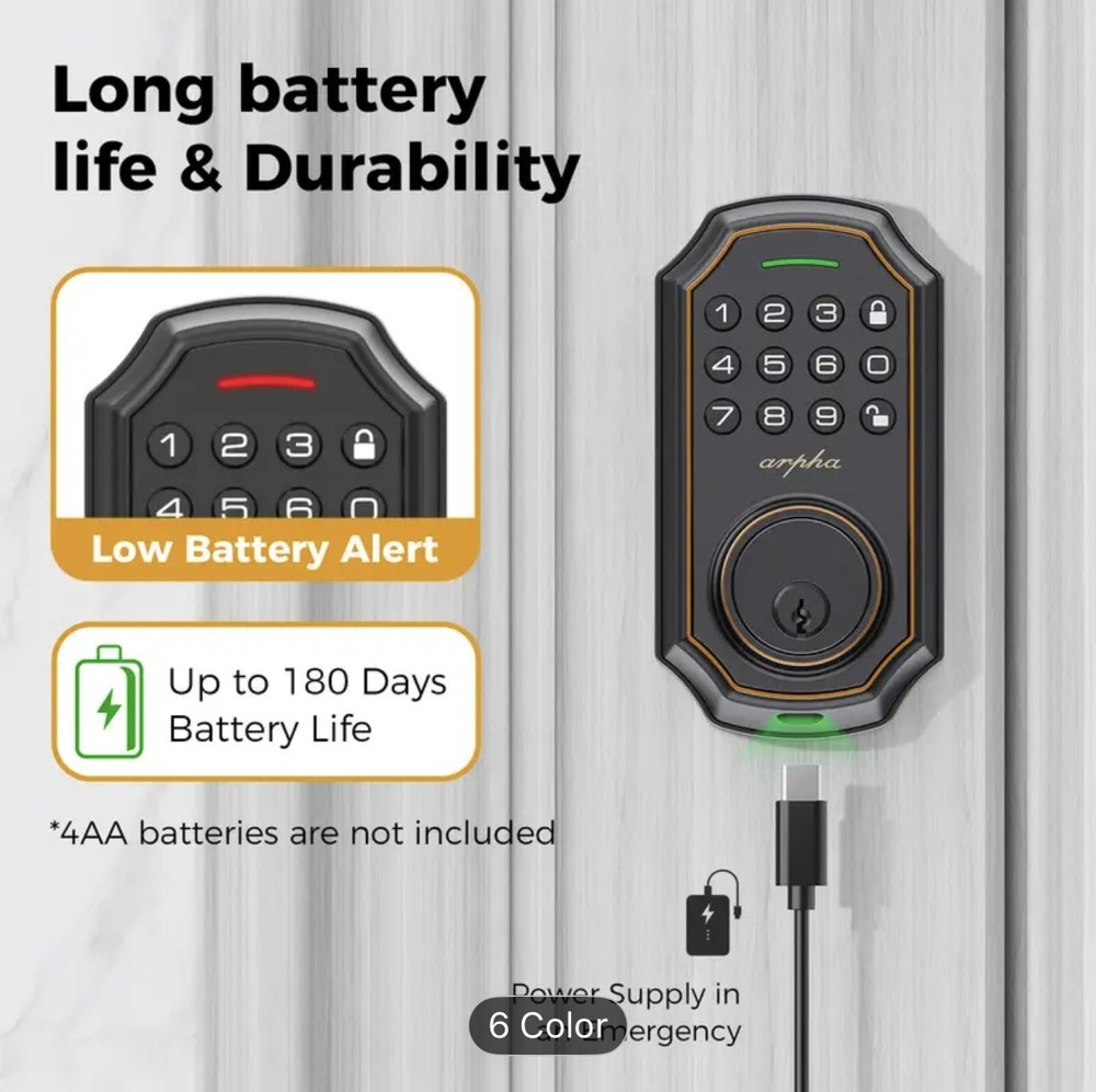 ARPHA Keyless Smart Door Lock Electronic Anti Peeping Keypad Deadbolt Auto Lock