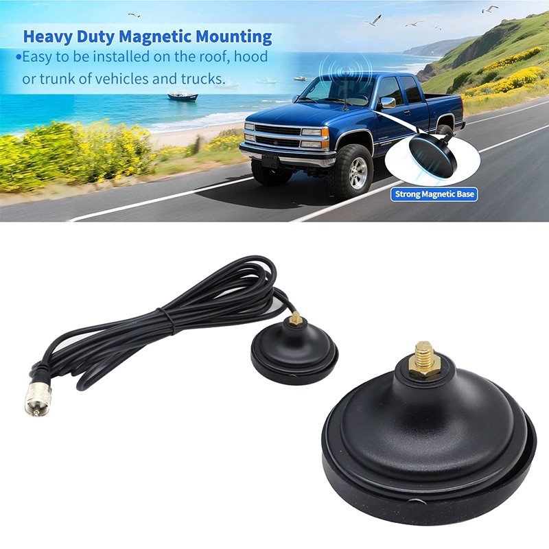 27MHz Antenna Magnetic Mount PL259 & BNC Male For Uniden President Car CB Radio
