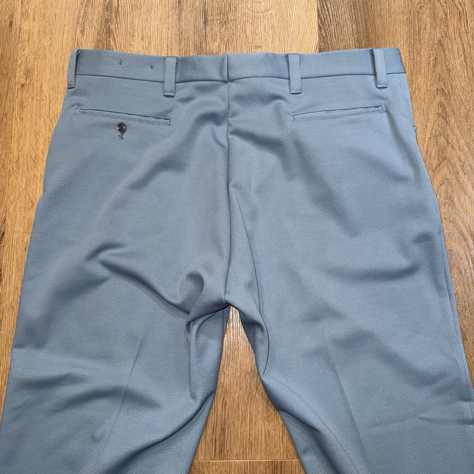 Haband Disco Pants Mens 40 28 Blue Polyester Leisure Suit Disco Mod Vtg 60s 70s