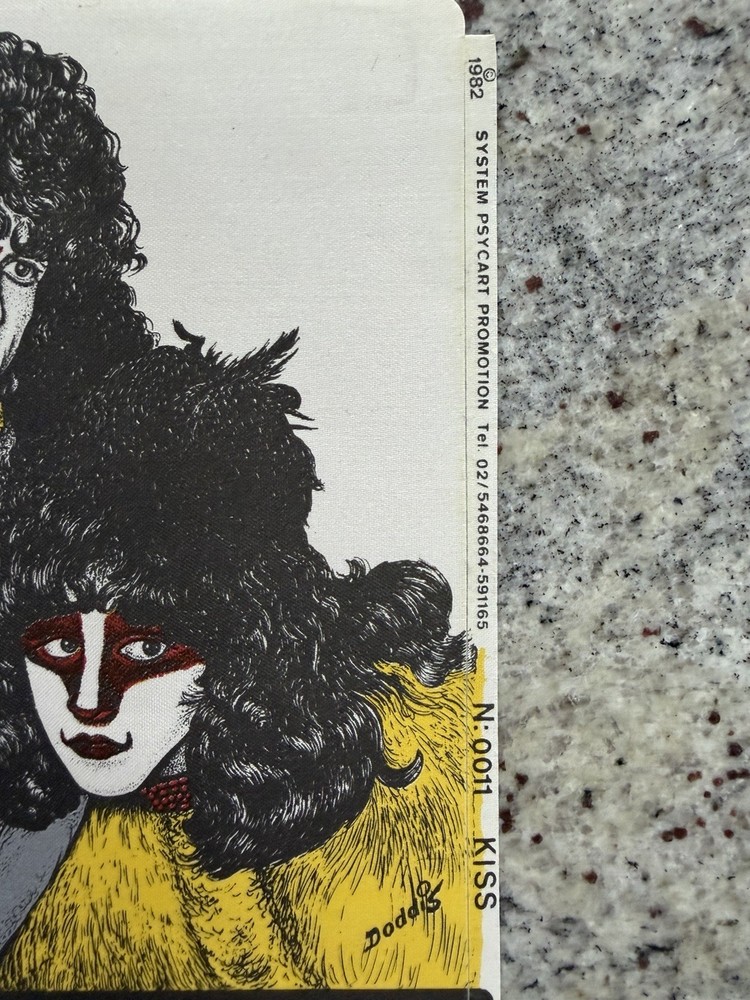 KISS 1982 ITALIAN GIANT UNMASKED STICKER ACE GENE PAUL ERIC AUCOIN VINTAGE RARE