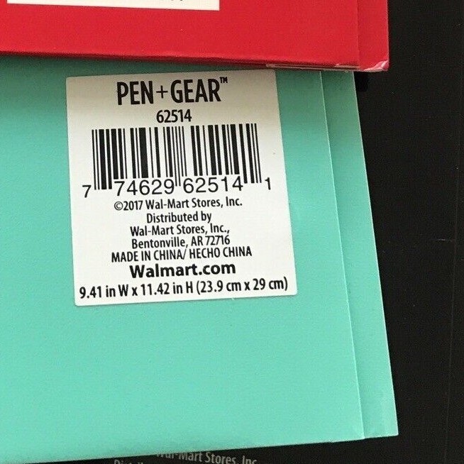 Prong Folder Paper Multi Colored Multi Pack 6 Count Pen + Gear