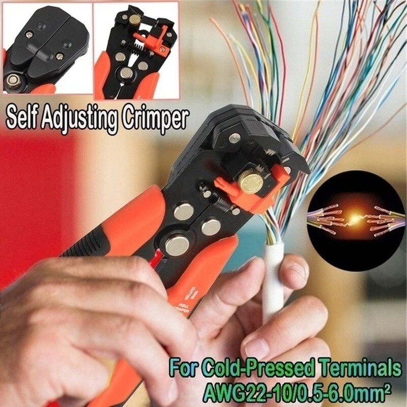Self-Adjusting Insulation Wire Stripper cutter crimper Terminal Tool Pliers 8"