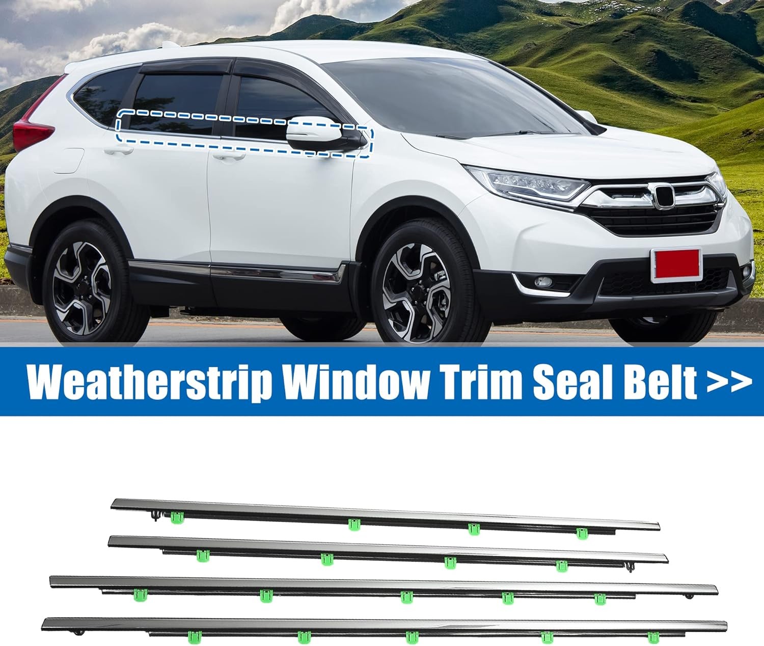 4pcs Weatherstrip Window Trim Seal Belt Car Outside Window Seal Belt for 2012-2