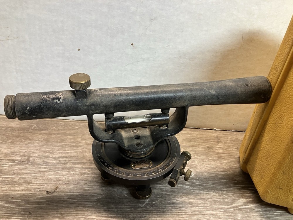 Vtg C.L. Berger & Sons Engineering Instruments Surveying Transit-Level W Case