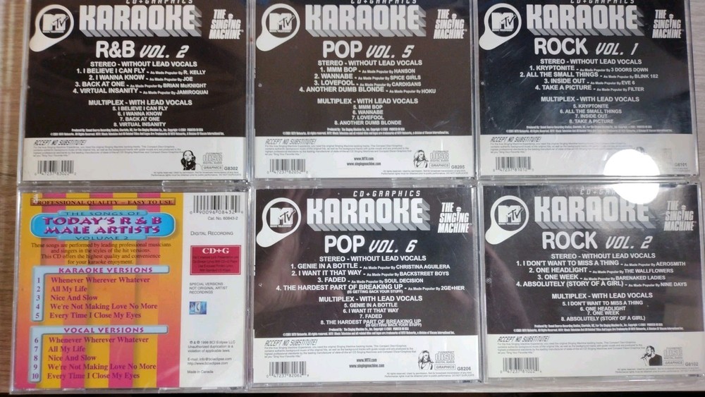 MTV Karaoke Singing Machine Complete w/ Microphone & 6 CDs (5 MTV CD+Graphics)