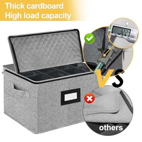 Wine Glass Storage Box, China Storage Containers Grey Stemware Storage Case