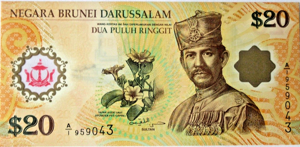 WORLD BANKNOTES(item1488) BRUNEI 20 RINGGIT 2007 P34a/COM UNCIRCULATED.