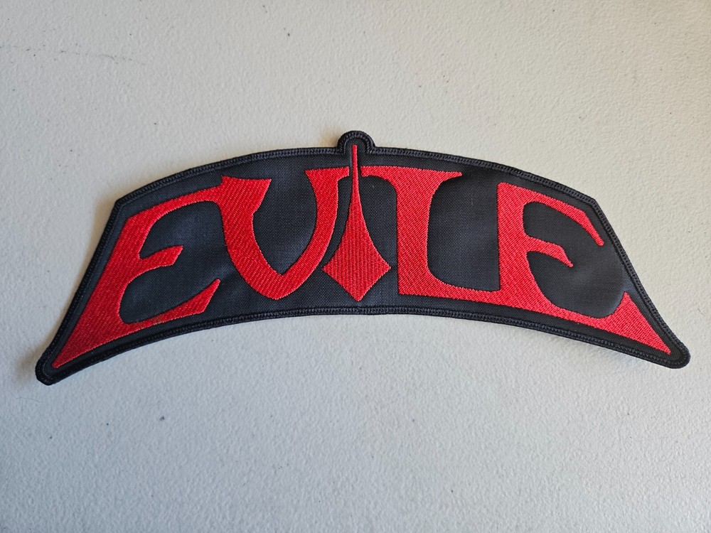 EVILE, SEW ON RED EMBROIDERED LARGE BACK PATCH