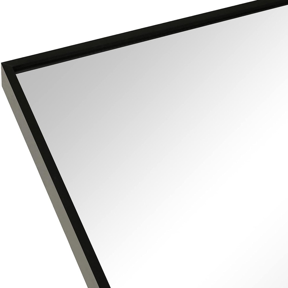 Black Metal Framed Arched Bathrrom Mirror for Wall