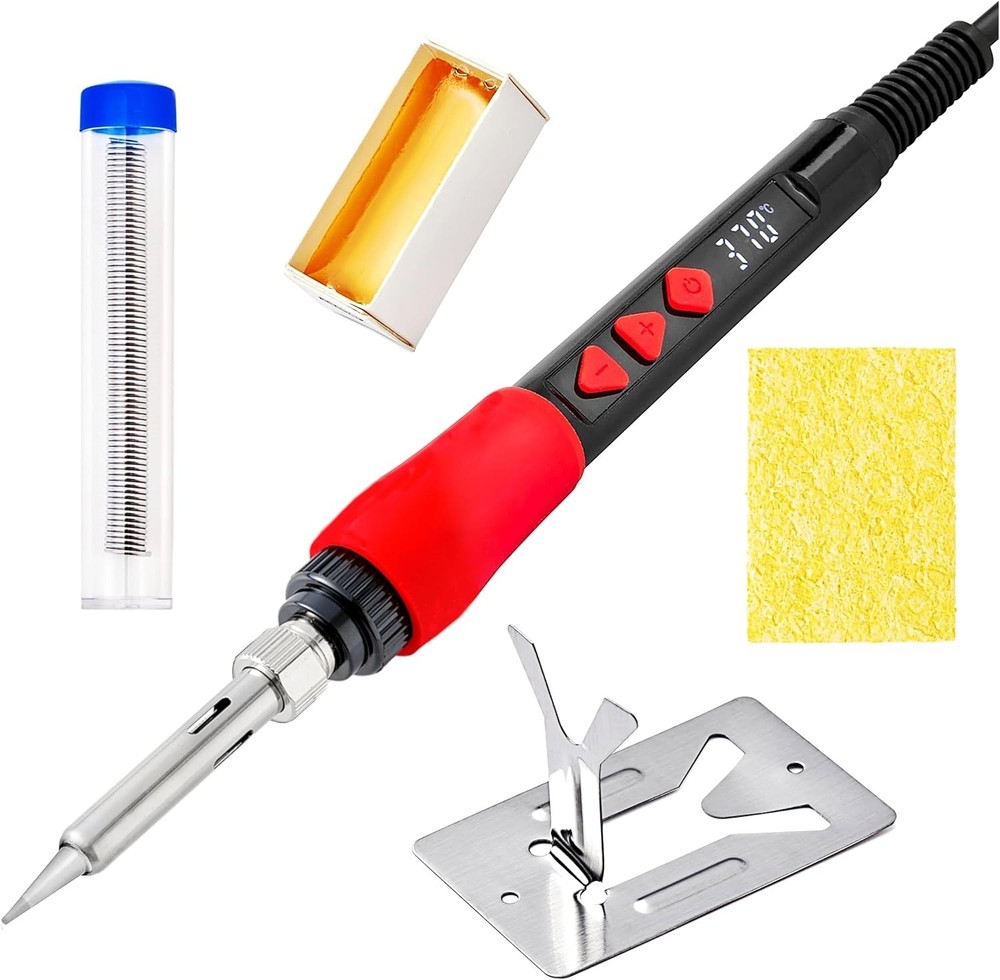 60W Soldering Iron with Ceramic Heating & LED Display for DIY Projects