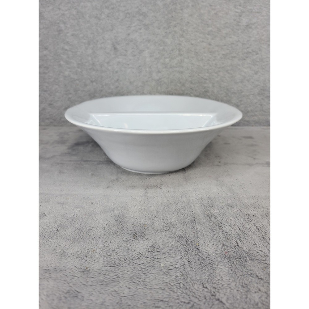 The Main Ingredients White Ceramic Large Divided Serving Dish Bowl 2 Section