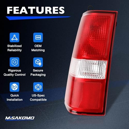 Tail Light Assembly Compatible with 2003-2023 Chevy Express/GMC Savana, Left