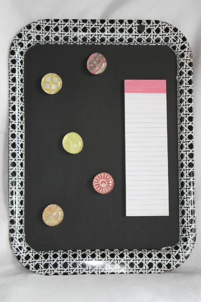 Repurposed Message Center Chalkboard Includes Magnets & Magnetic Notepad