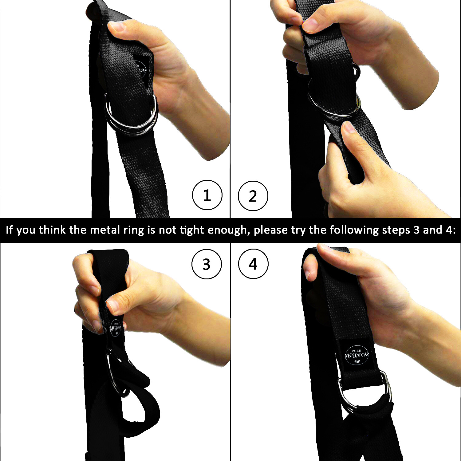 Yoga Stretch Strap Adjustable D-Ring Buckle Belt Gym Waist Leg Fitness Cotton