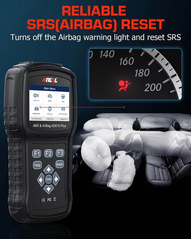 ANCEL AD610 PRO SRS OBD2 Code Reader ABS Bleeding SAS Reset Diagnostic Scan Tool