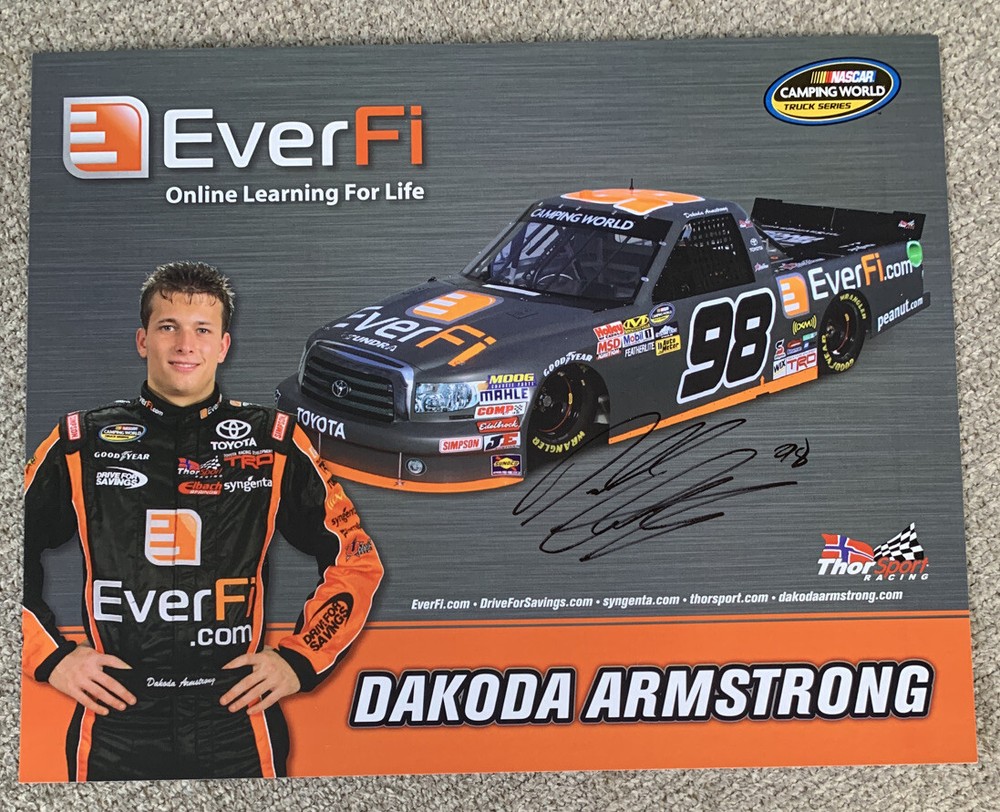 Dakota Armstrong Signed 2012 EverFi.com Postcard Hero Card Auto COA