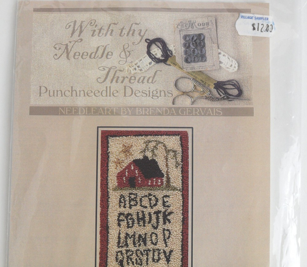 With Thy Needle & Thread Punchneedle Designs Saltbox Sampler #PN125
