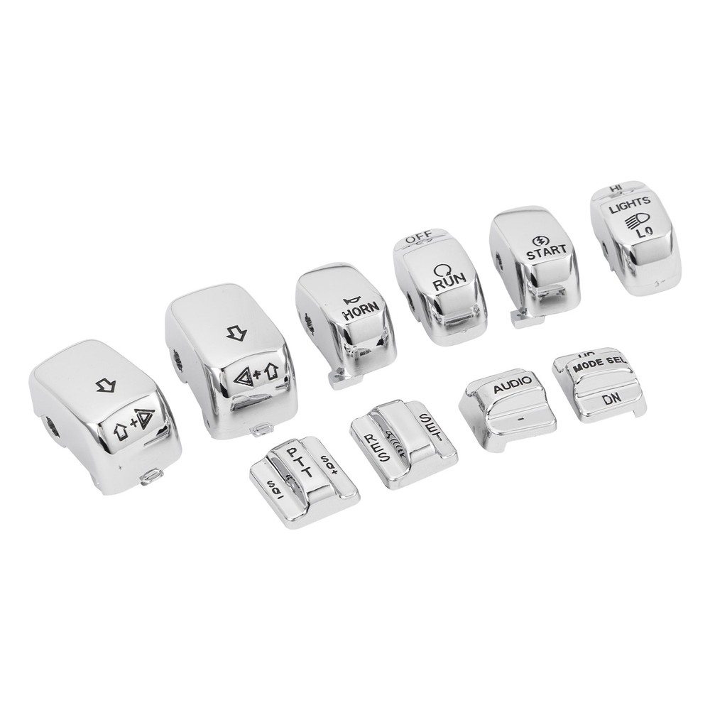 Chrome Hand Control Switch Housing Cap Button For Harley Touring Softail 96-13