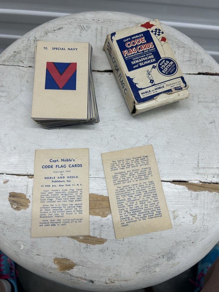 1944 WWII Capt Nobles Code Flag Card Set Navy