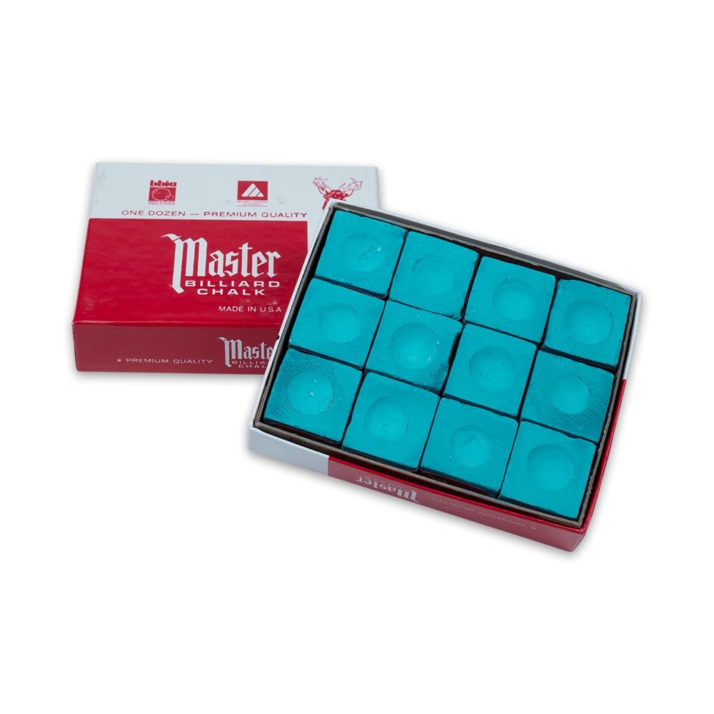 Master Billiard/Pool Cue Chalk Box, 12 Cubes, Green