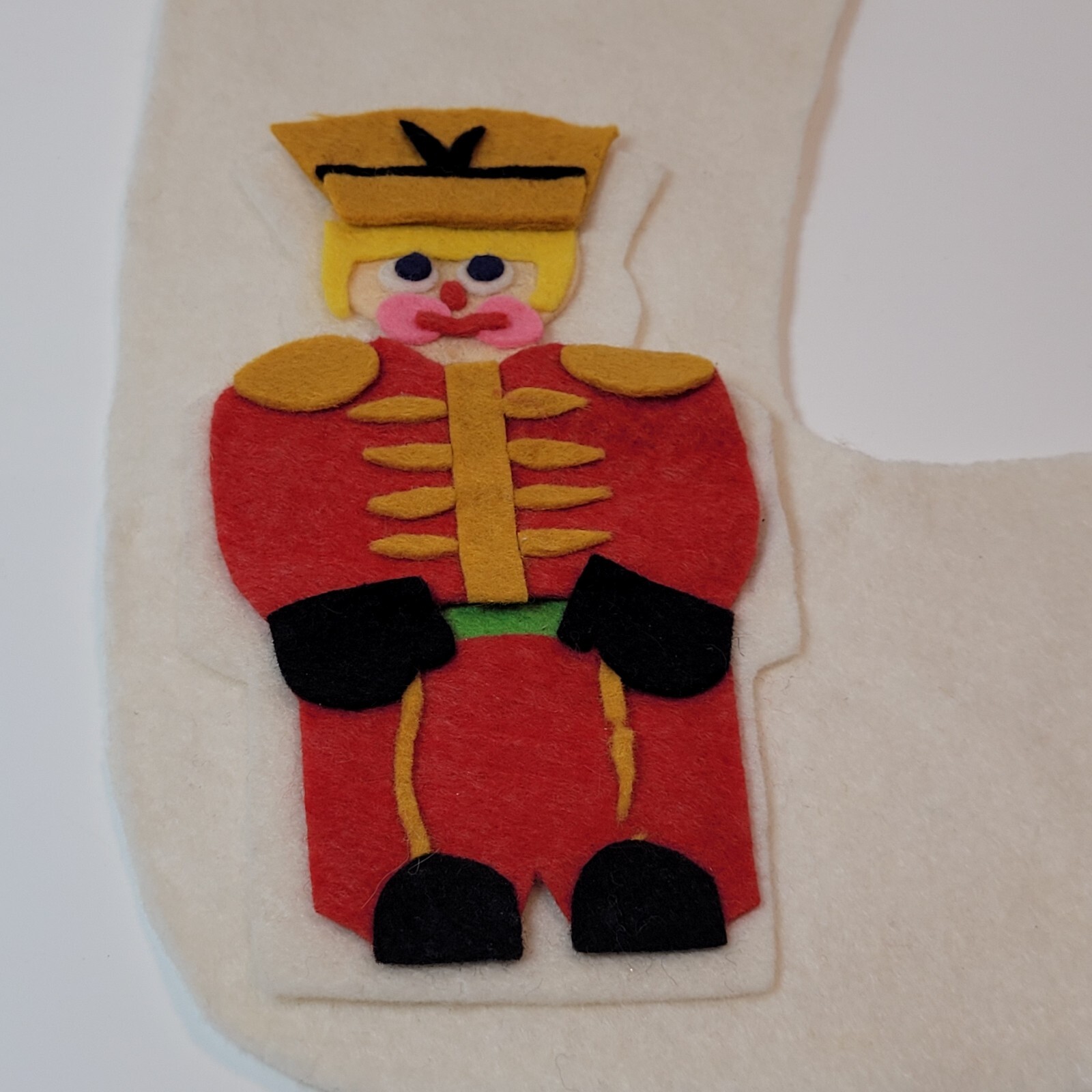 Vtg Felt Christmas Stockings Set Of 2 Toy Soldier & Angels Naive Style Japan?