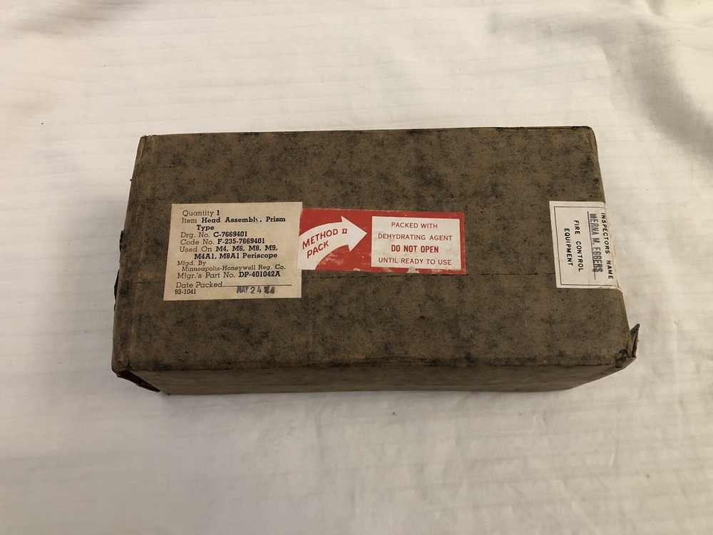 Rare! 1944 WW2 M4A1, M8A1 Tank Periscope Head Assembly Prism (SEALED UNOPENED!)