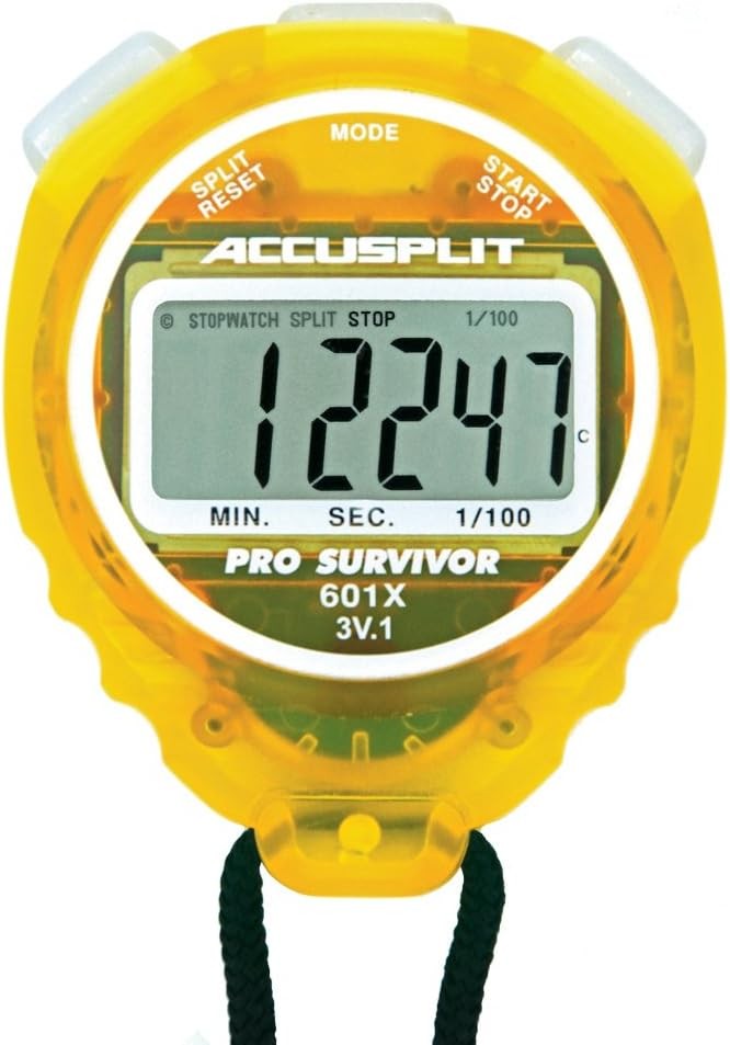 ACCUSPLIT Pro Survivor - A601X Stopwatch, Clock, Extra Large Display - Lemon