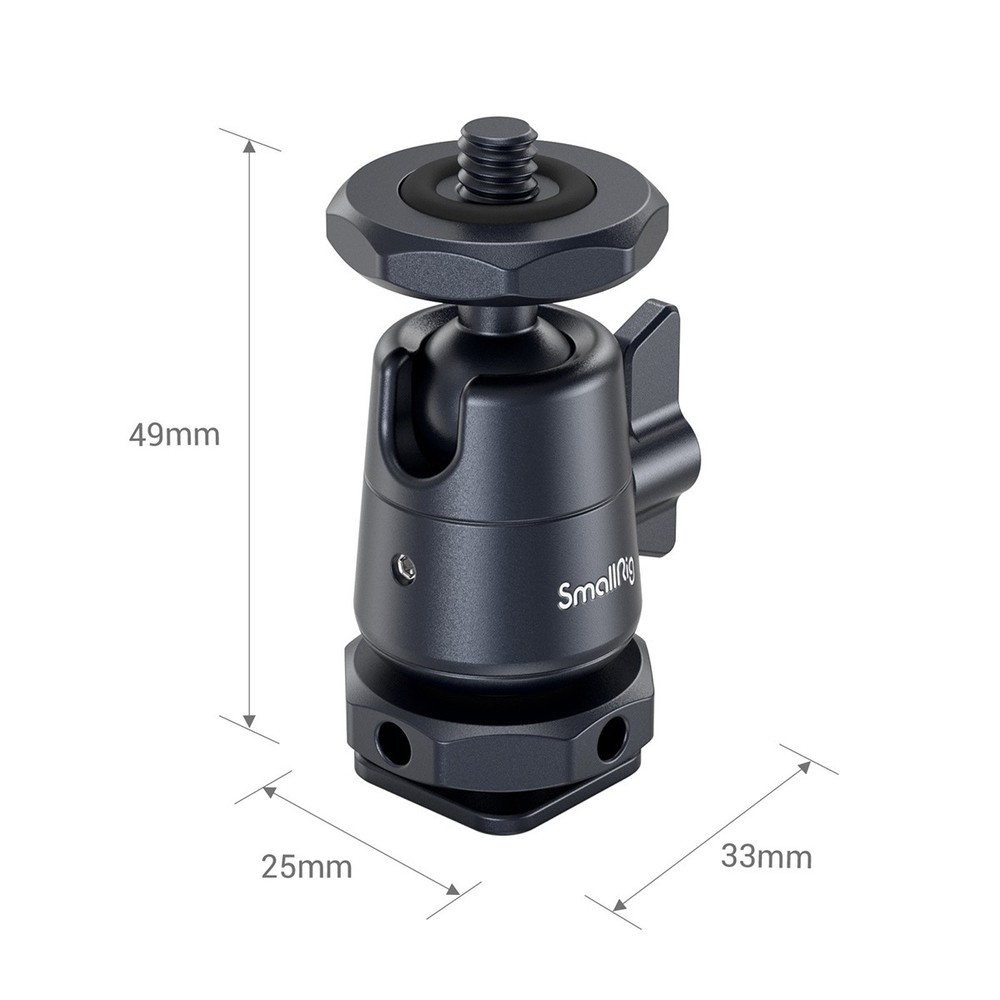 SmallRig Mini Ball Head Mount with Removable Cold Shoe, 2-Pack