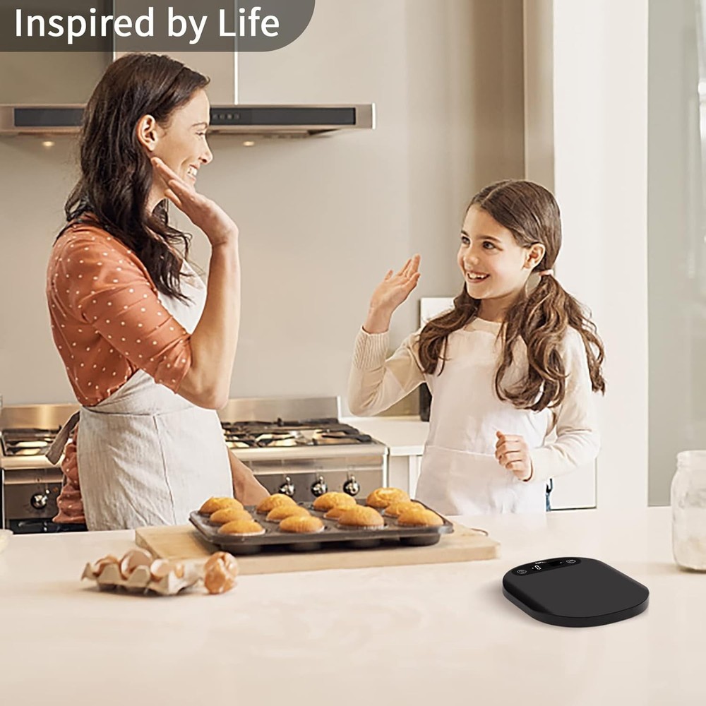 Compact Kitchen Scale 33lb - LED Backlit Display & Membrane Buttons for Easy Use