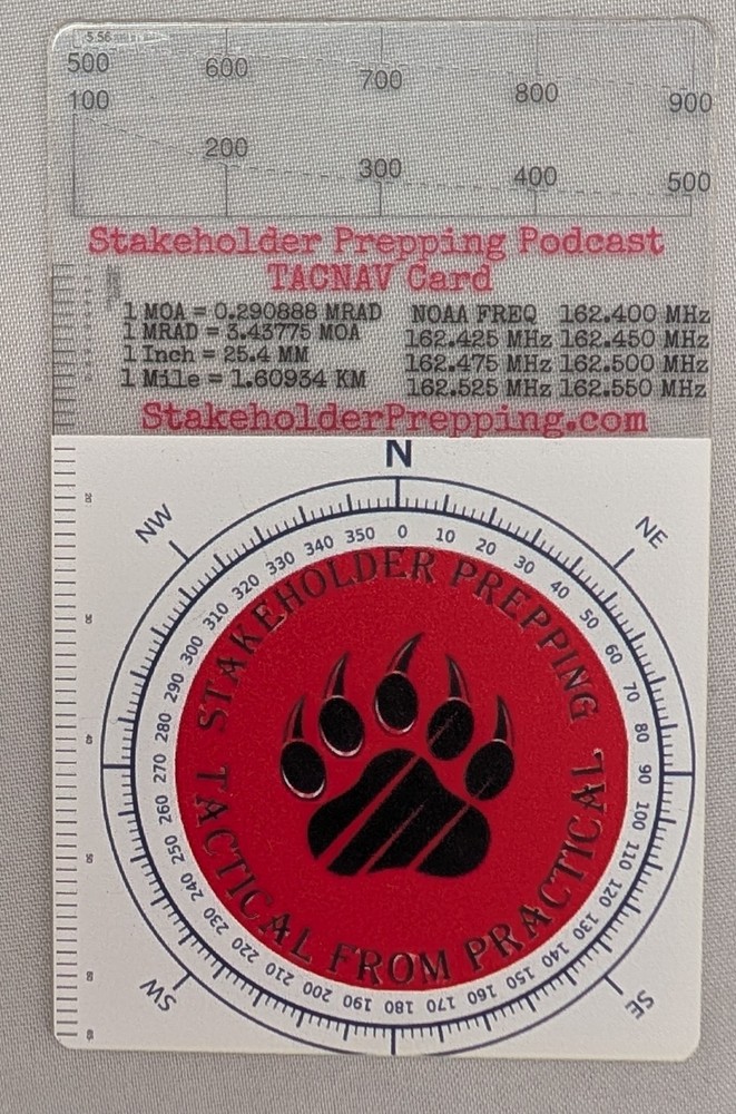 Stakeholder Prepping TACNAV Tactical Analog Rangefinder Map Tool Navigation Card