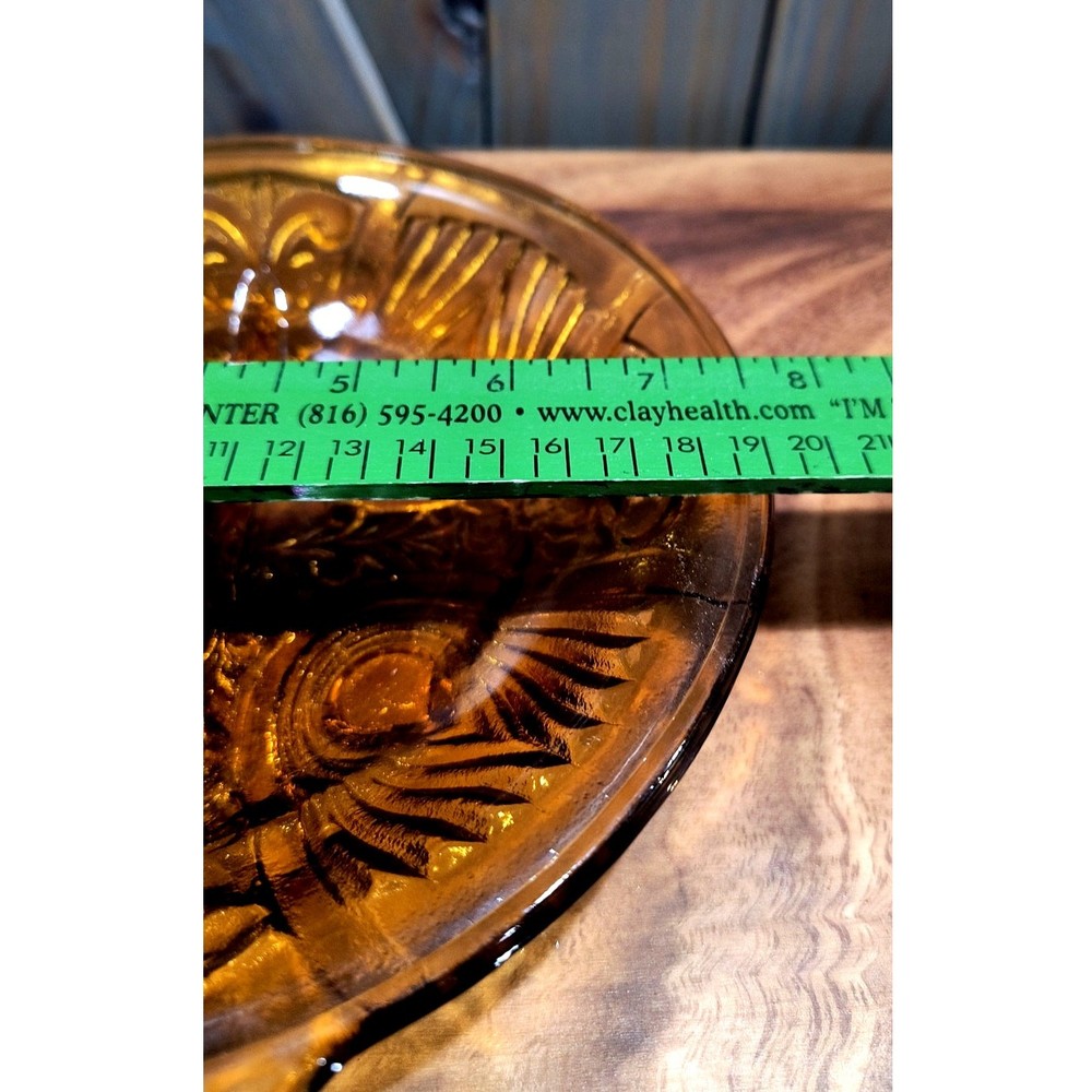 602. Divided Relish Dish Amber Killarney pattern Fleur de Lis