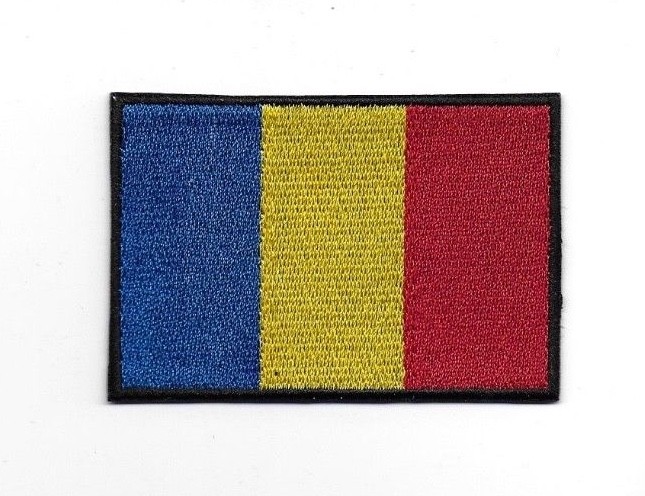 ROMANIA Embroidered Flag Iron on Sew on Patch