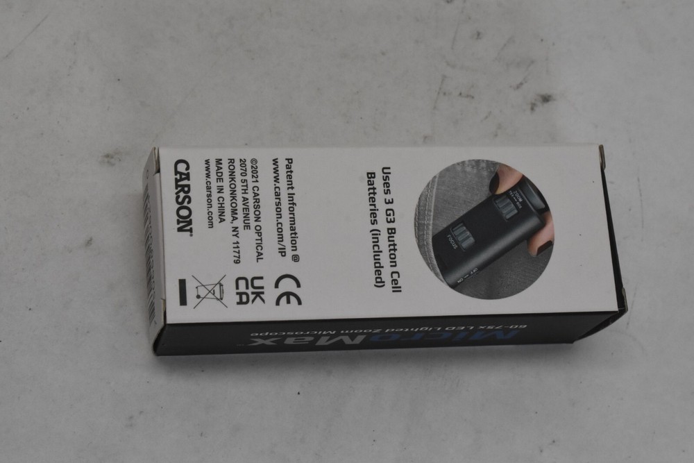 Carson Micromax 60x-75x Zoom Microscope LED Lighted Pocket Microscope MM-200