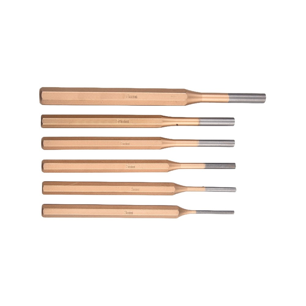 Heavy Duty Cylindrical Chisel Round Head Center Punch Chisel Pack 6pcs